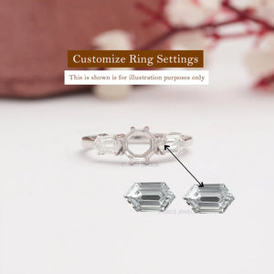 Elongated Hexagon Cut Lab Diamond Pair