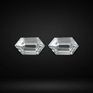 Elongated Hexagon Cut Lab Diamond Pair