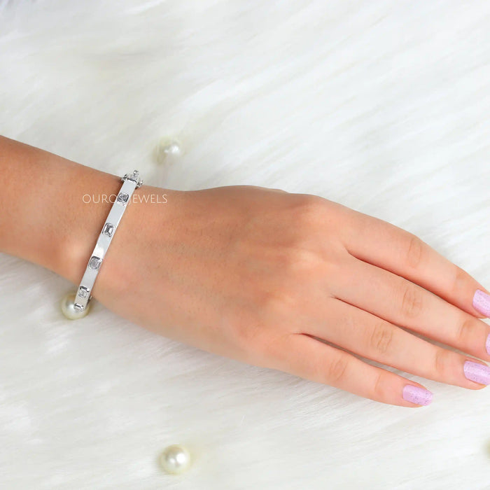 Emerald Cut Diamond Bangle - Wristwear