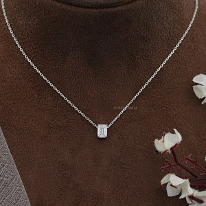 Emerald Cut Lab Created Diamond Pendant