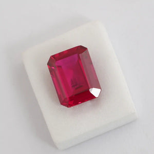 emerald cut red ruby gemstone 