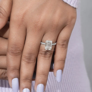 3.50 Carat Emerald Cut Lab  Grown  Diamond  Engagement Ring