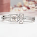 [Emerald and Princess Cut Lab Diamond Bangle]-[Ouros Jewels]