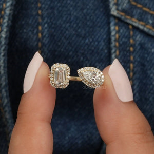 pear shaped halo diamond ring 