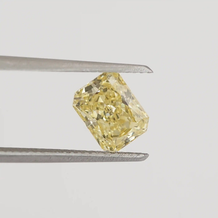 1.88 CT fancy yellow radiant cut lab created diamond