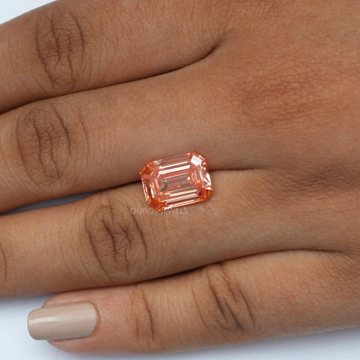 [Fancy Pink Emerald Cut Diamond]-[Ouros Jewels]