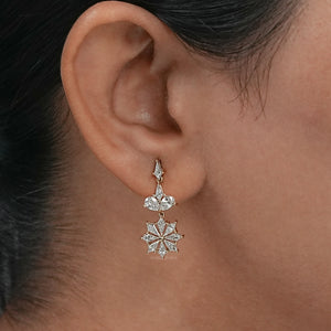 Floral  Kite Diamond  Dangle  Earring