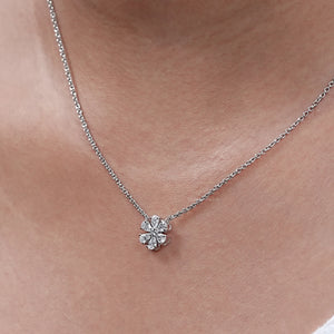 Round And Pear Cut Lab Diamond Floral Pendant