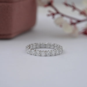 Gold Eternity Wedding Ring with Round Lab Diamond