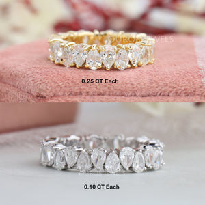 Pear Shaped Lab Diamond Full Eternity Wedding Band