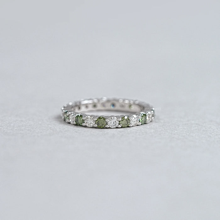 Eternity Band with Colored Round Diamonds