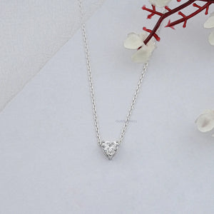 Heart Shaped Diamond Solitaire Pendant