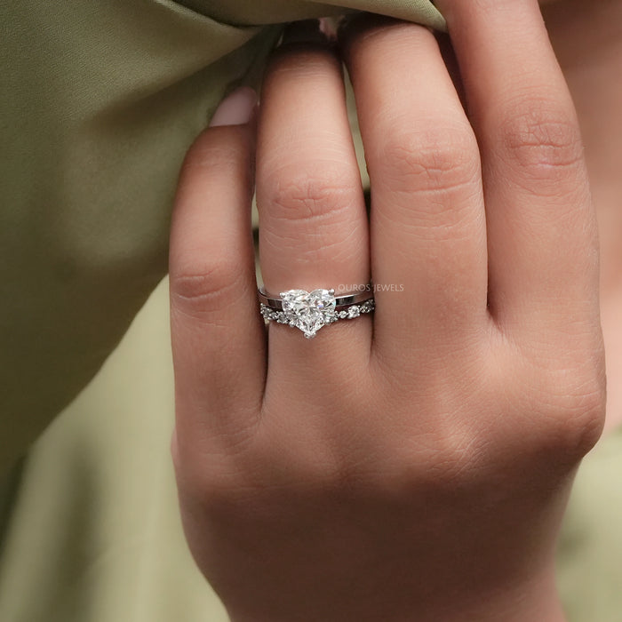 Heart Shaped Diamond Ring Wedding Set