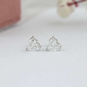 Heart Diamond Solitaire Earrings - IGI Certified