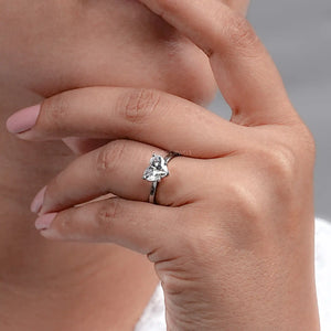 Heart Shaped Solitaire Lab Grown Diamond Ring