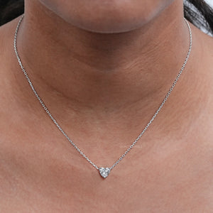 Heart Shaped Diamond Solitaire Pendant