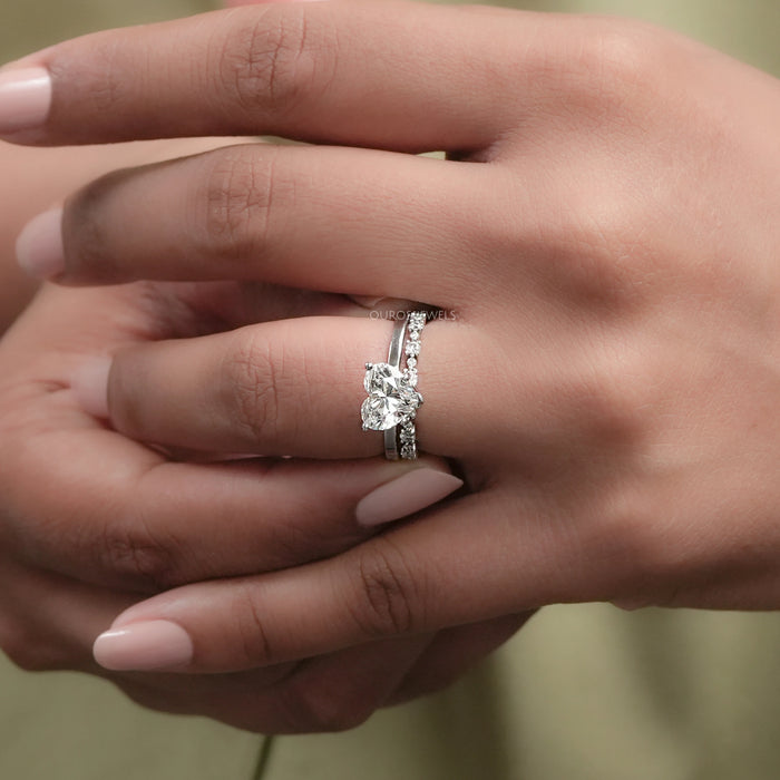 Heart Shaped Diamond Ring Wedding Set