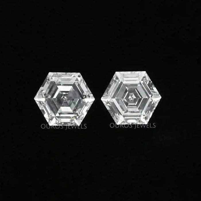 Hexagon Cut Matching Side Lab Diamonds