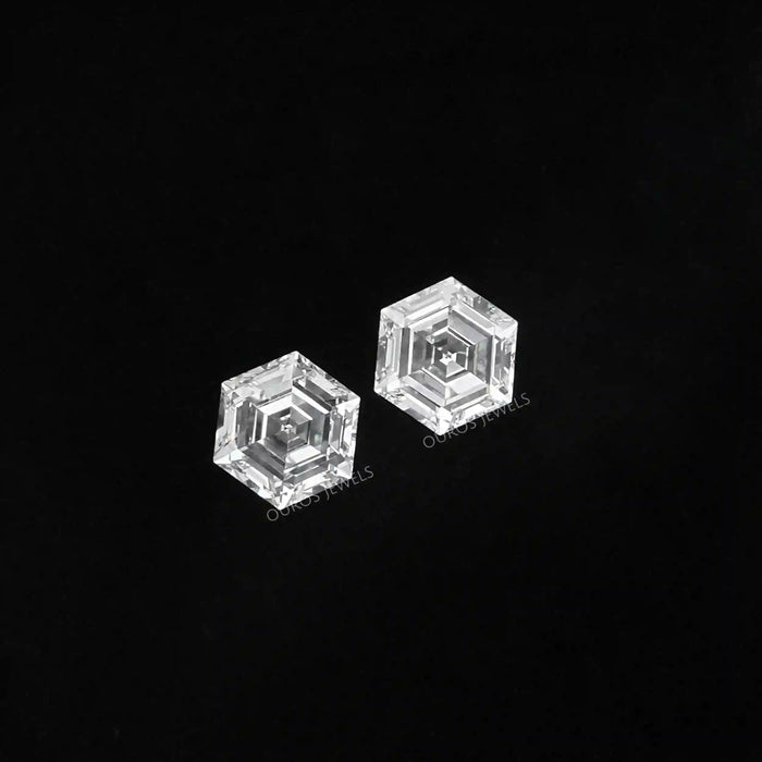 Hexagon Cut Matching Side Lab Diamonds