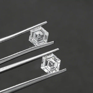 Hexagon Cut Matching Side Lab Diamonds