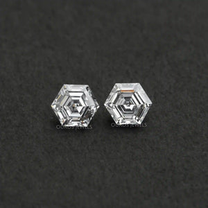 Hexagon Cut Matching Side Lab Diamonds