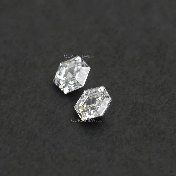 Hexagon Cut Matching Side Lab Diamonds