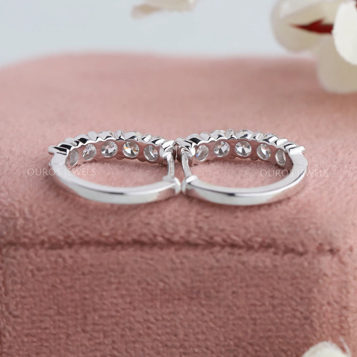 Classic Round Cut Diamond Hoop Earrings