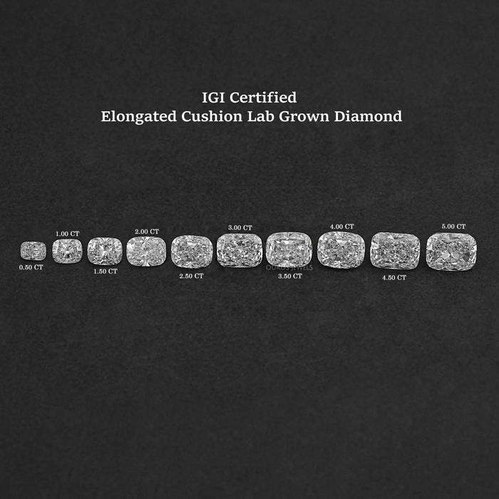 Elongated Certified Cushion Man Made Diamond