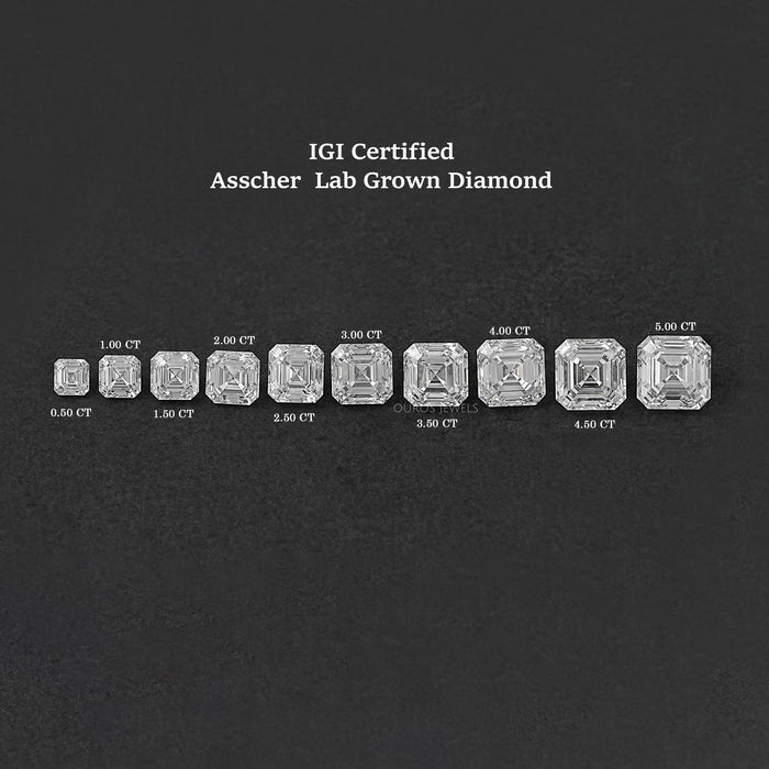 IGI Certified Asscher Cut Lab Grown Diamond