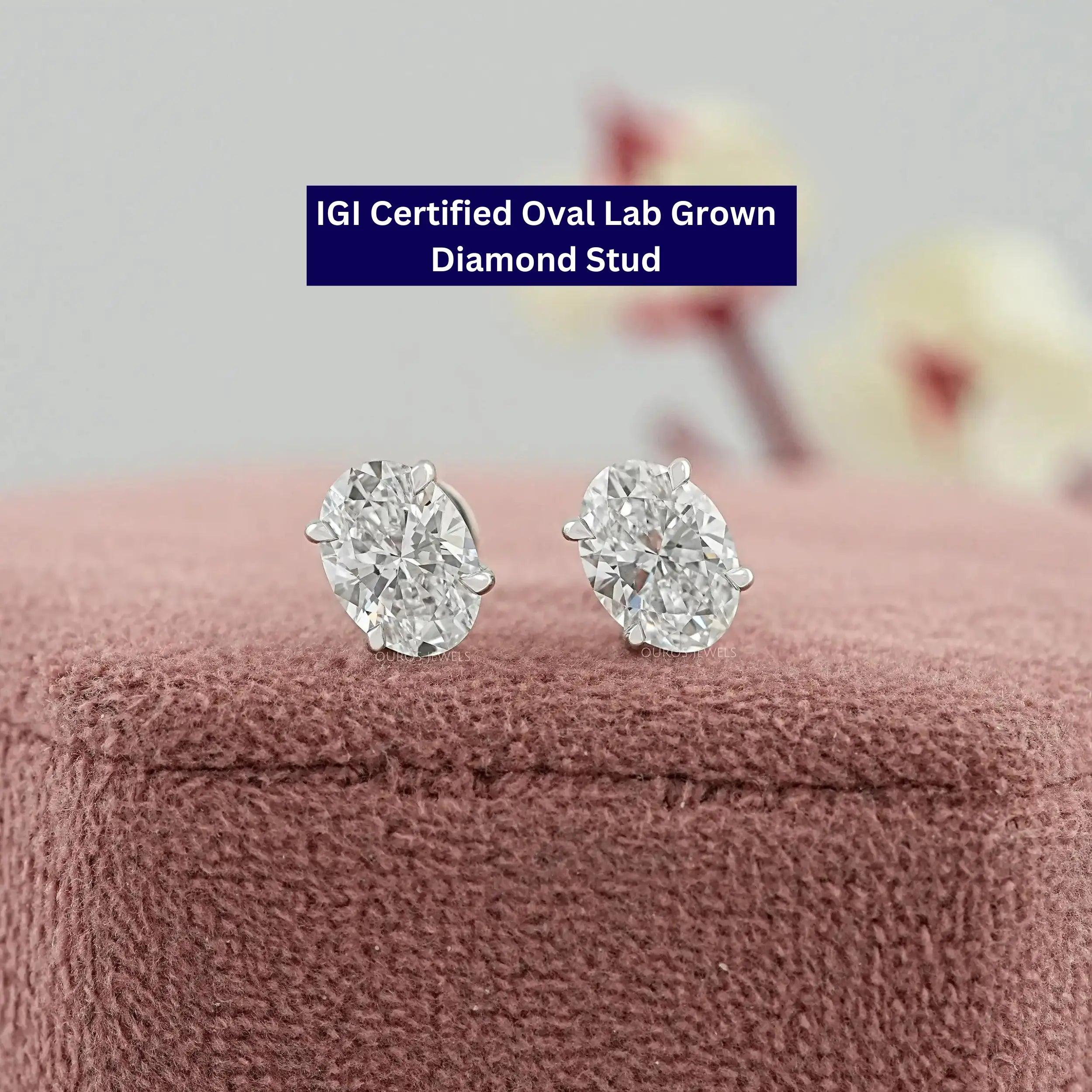 Oval Lab Grown Diamond Studs Earrings