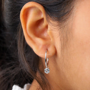 Hexagonl Diamond Drop Earrings