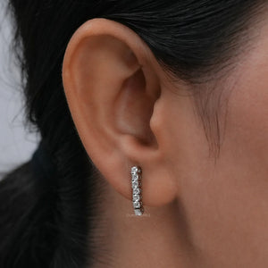 Round Lab Grown Diamond Linear Drop Earring