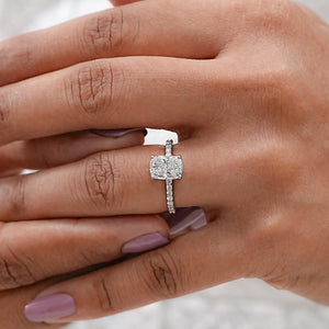 Cushion Lab Diamond Solitaire Accent Ring