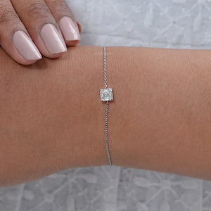 Brilliant Asscher Cut Diamond Delicate Bracelet