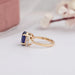 oval sapphire gemstone with round diamond ring