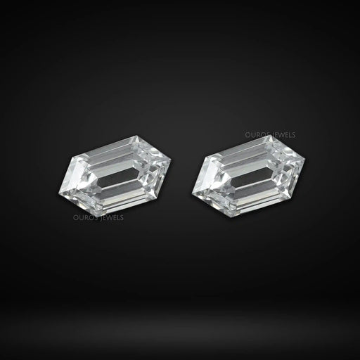 Elongated Hexagon Cut Lab Diamond Pair