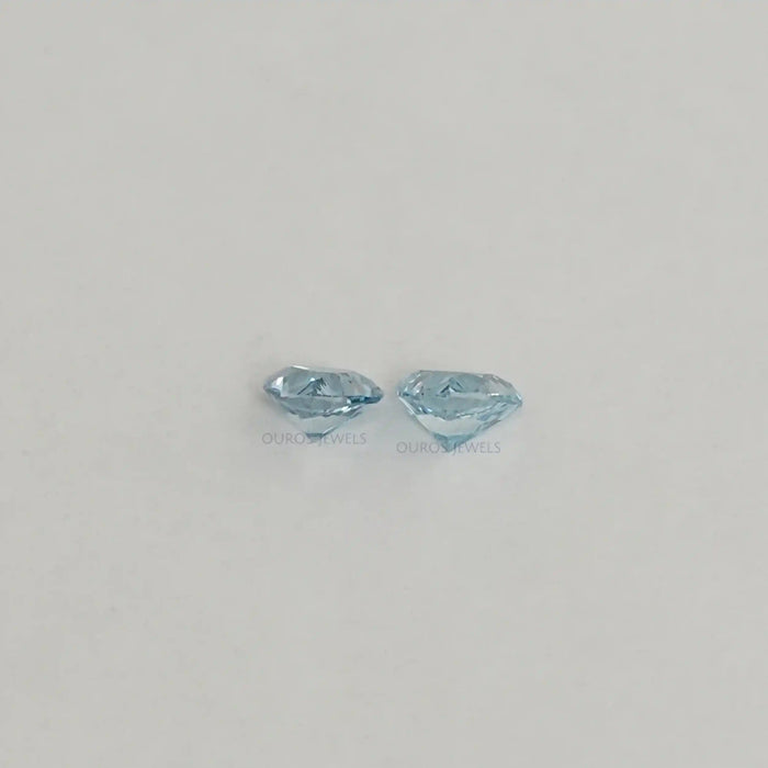 Blue Trillion Cut Loose Diamonds Pair