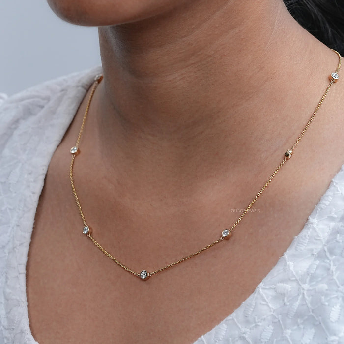 Round Lab Diamond By Yard Necklace