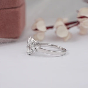 Oval Cut Lab Grown Diamond Cluster Ring