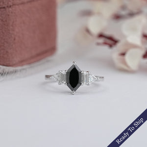 Dutch Marquise Black Diamond Anniversary Ring