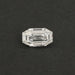 Modified Emerald Cut Loose Diamond on Black Background 