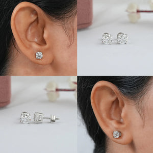 OEC Round Lab Grown Diamond Stud Earring