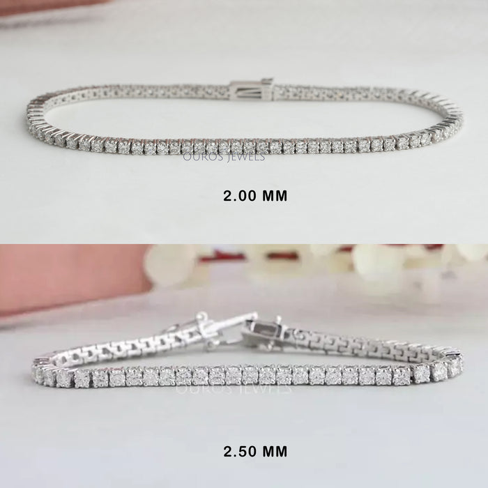 Round Lab Created Diamond Tennis Bracelet