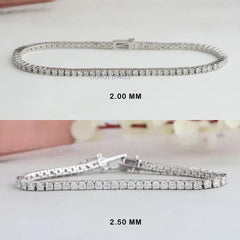 Round Lab Created Diamond Tennis Bracelet