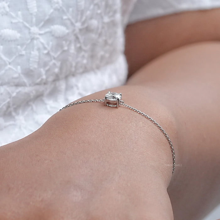 Round Cut Solitaire Lab Diamond Bracelet