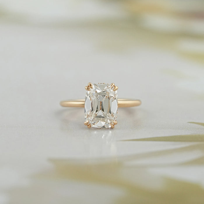 Old Mine Cushion Lab Diamond Solitaire Ring