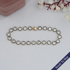 Old European Cut Diamond Bezel Set Bracelet