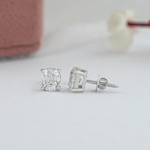 Antique Old Mine Cushion Diamond Earrings