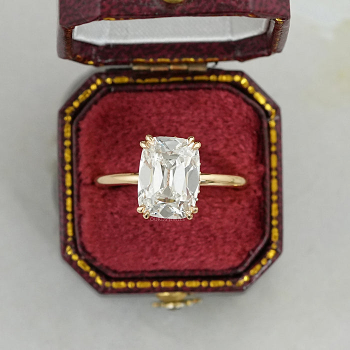 Old Mine Cushion Lab Diamond Solitaire Ring