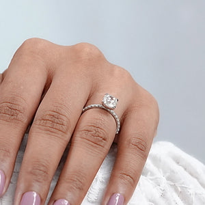 Old Mine Cushion Cut Solitaire Accent Ring